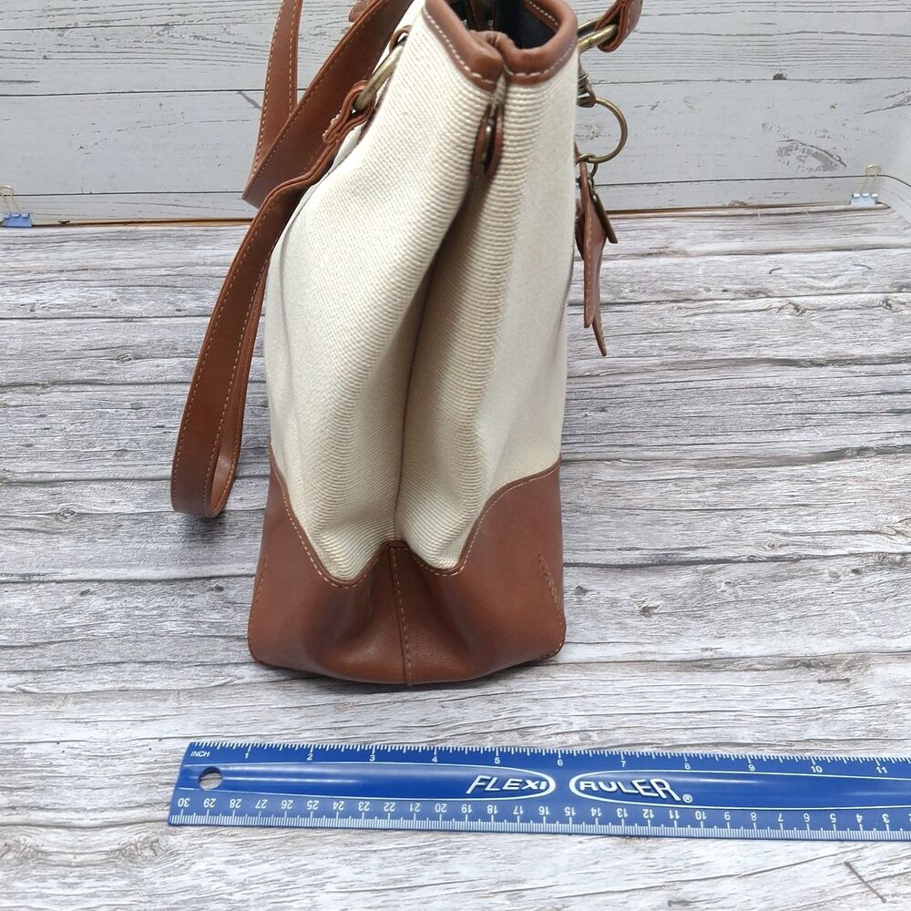 VTG Coldwater Creek Handbag Y2K Purse Tan W/Brown Faux Leather Trim & Coin Purse - Picture 16 of 16